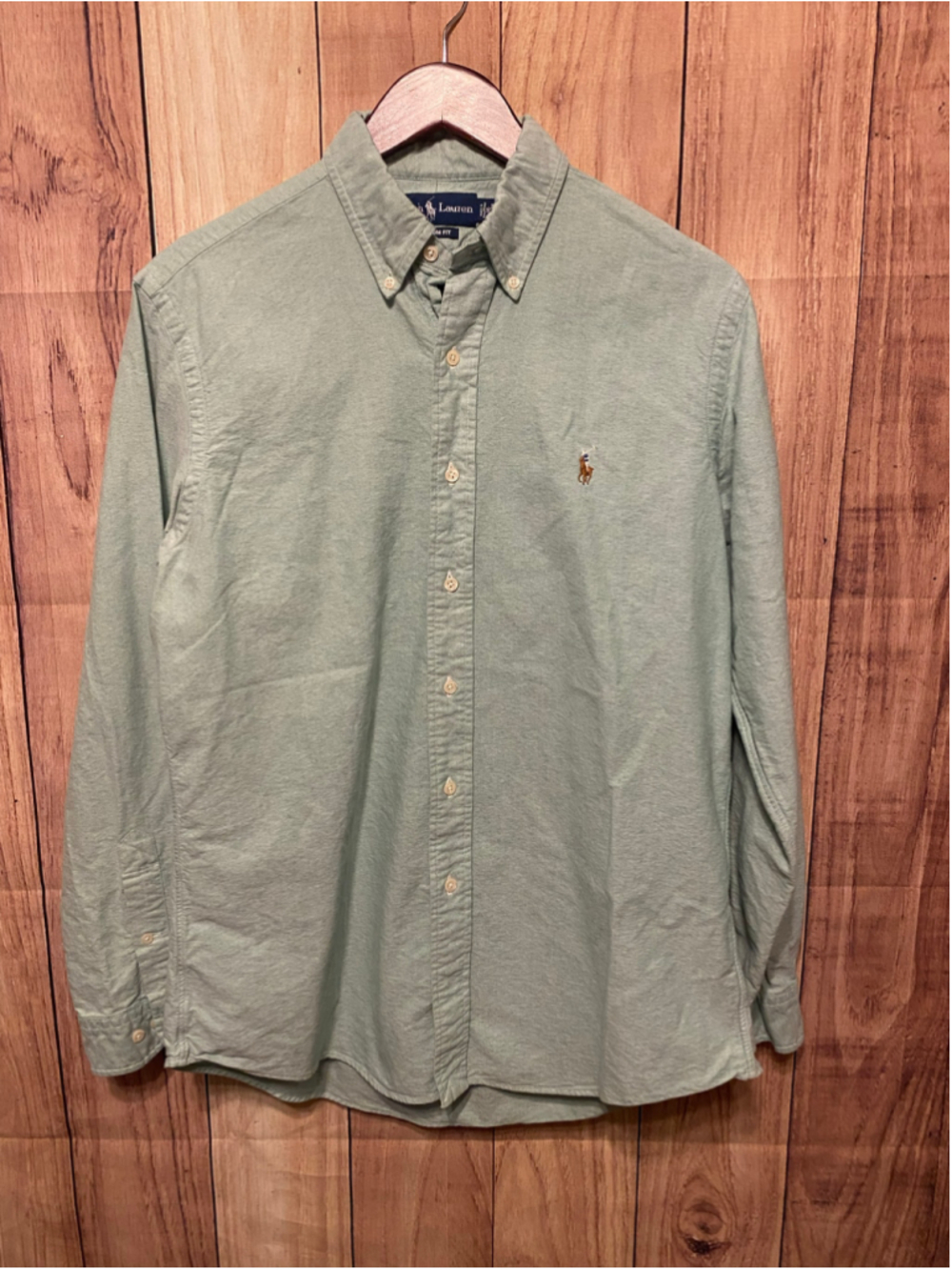 Ralph Lauren 16 Neck 34/35 Casual Button Down Shirt Green custom fit